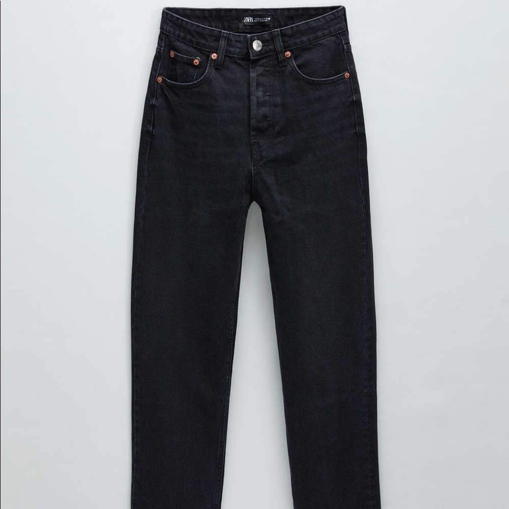 Zara high rise straight legged jeans